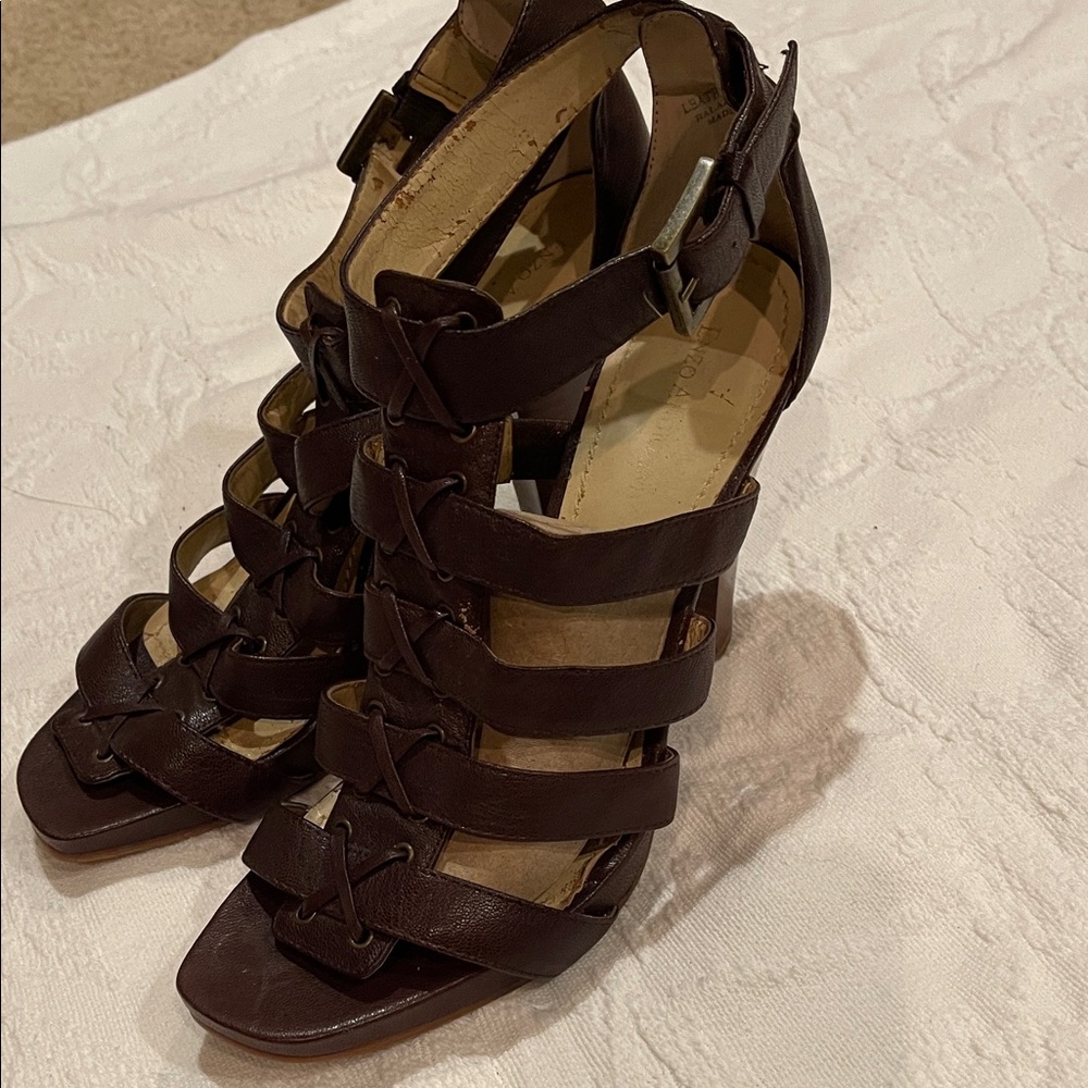 Enzo Angolini Brown Leather Sandals size 9